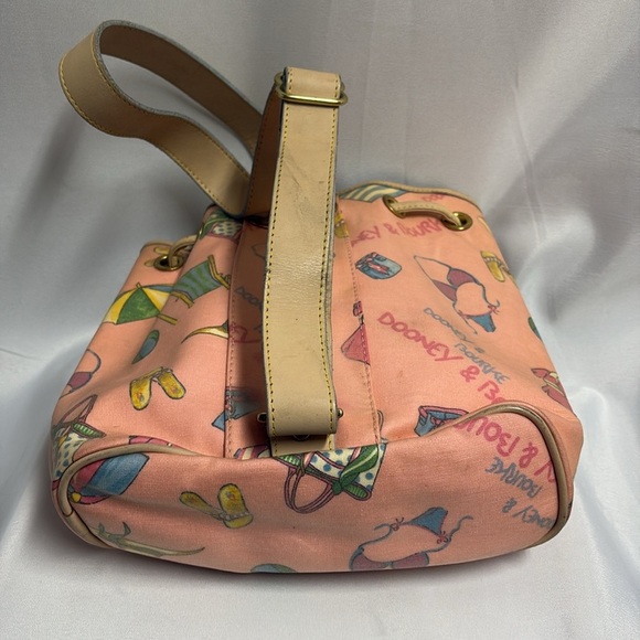 Dooney & Bourke Pink Miami Drawstring Bucket Sling Bag Backpack Y2K Vintage - Picture 5 of 10